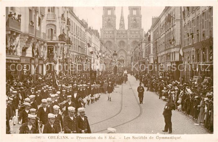 Orleans Loiret Procession du 8 Mai Les Sociétés de Gymnastique