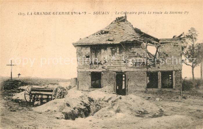 Souain-Perthes-les-Hurlus Le Calvaire détruit Grande Guerre Truemmer 1. Weltkrie