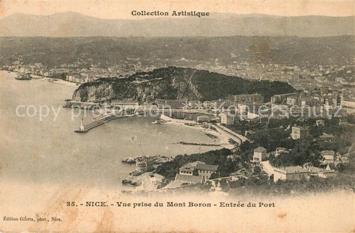 Nice Alpes Maritimes Entrée du port vue prise du Mont Boron Côte d Azur