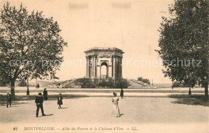 Montpellier Herault Allée du Peyron et Chateau d_eau