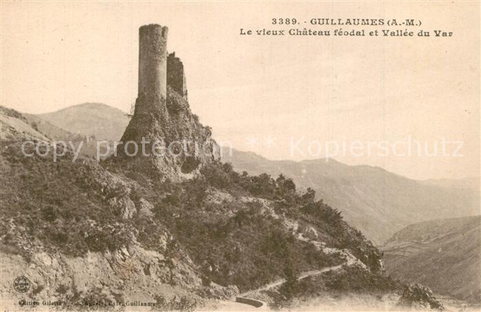 Guillaumes Vieux Chateau féodal et Vallee du Var