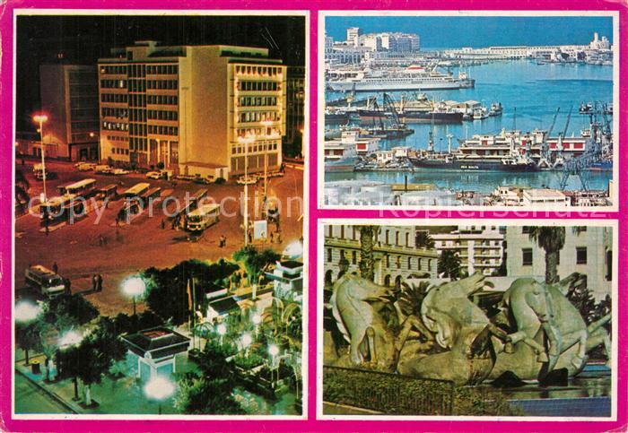Alger Algerien Hotel Brunnen Skulpturen Hafen