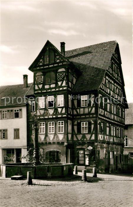 N?rtingen Marktbrunnen Fachwerk