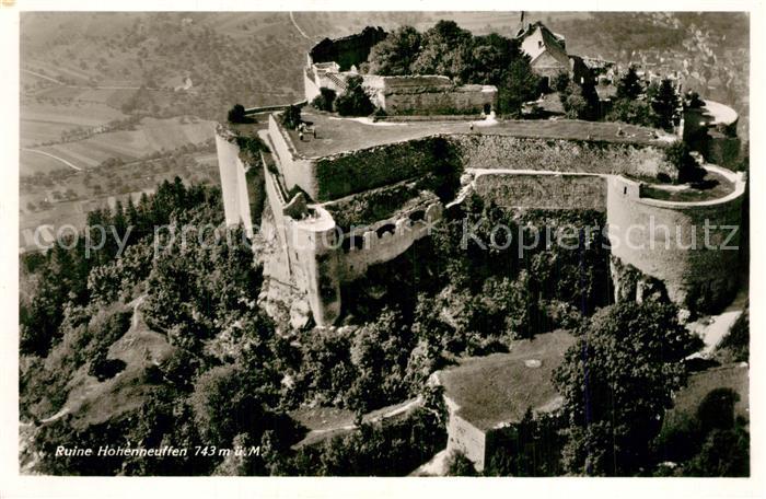 Neuffen Fliegeraufnahme Burgruine Hohen-Neuffen