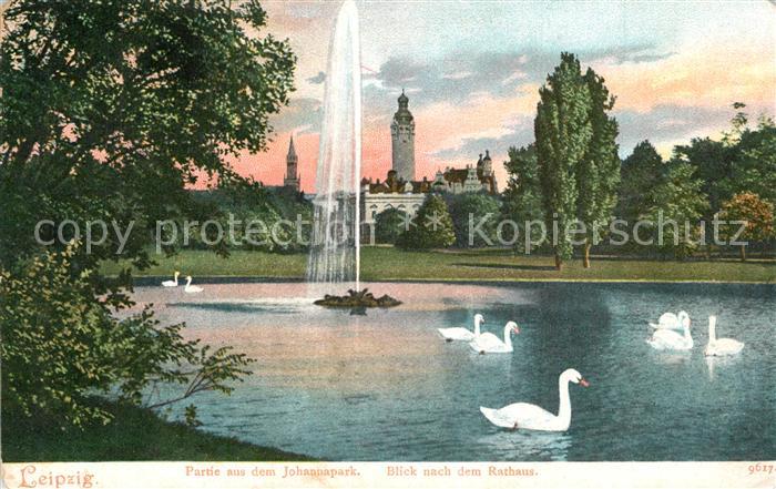 LEIPZIG Sachsen Johannespark Schw?ne Rathaus