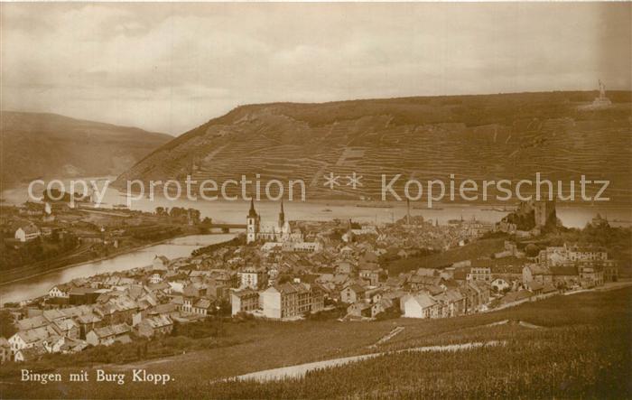 Bingen Rhein mit Burg Klopp
