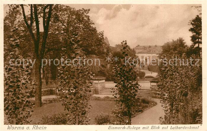 Worms Rhein Bismarck-Anlage mit Lutherdenkmal