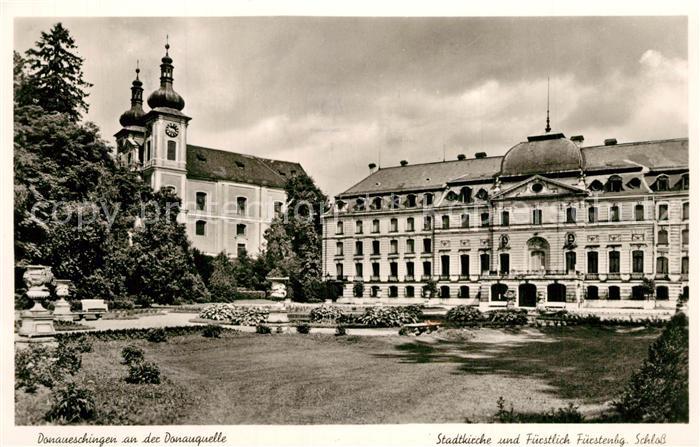 Donaueschingen an der Donauquelle Stadtkirche Schlo