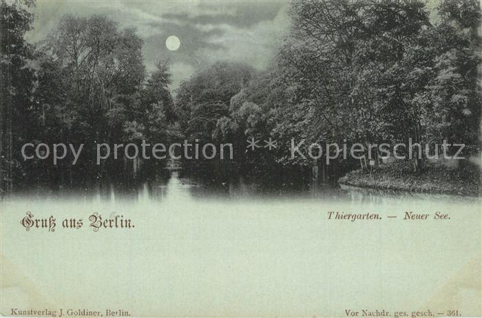 Berlin Thiergarten Neuer See Mondschein