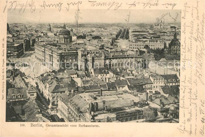 Berlin Rathausturm Panorama Schloss Unter den Linden