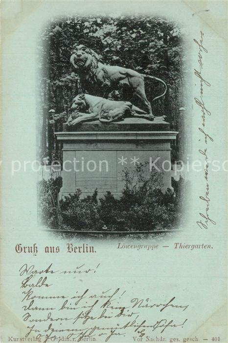 Berlin Tiergarten Loewengruppe