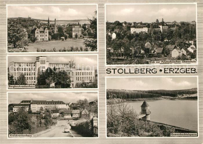 Stollberg Erzgebirge Teilansichten Bergbaukrankenhaus Polytechnische Oberschule
