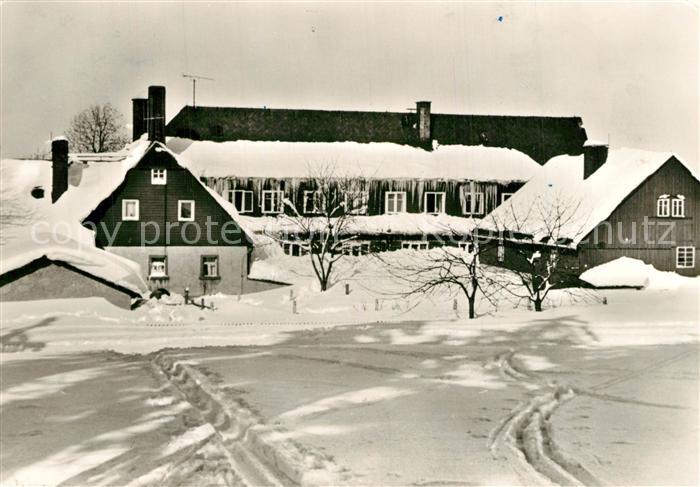 Holzhau Brand-Erbisdorf BEH Fischerbaude des VEB Narva im Winter