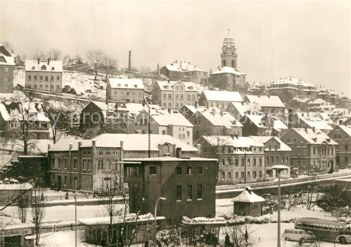 Aue Erzgebirge Blick zum Zeller Berg im Winter