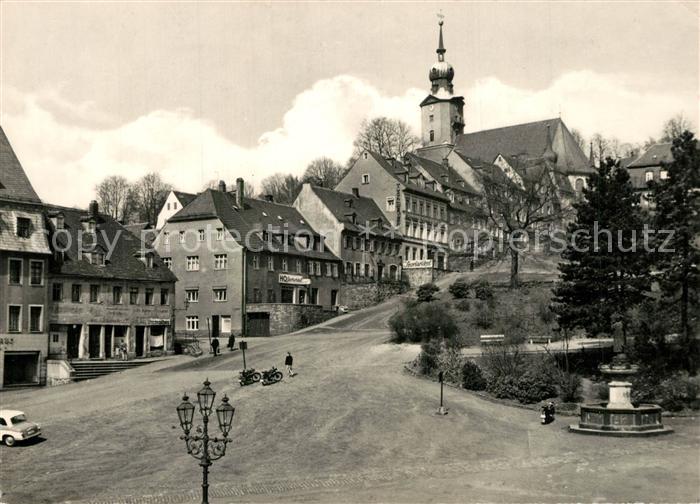 Hohenstein-Ernstthal Altmarkt Brunnen Kirche