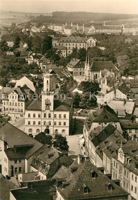 Schneeberg Erzgebirge 500 Jahre Bergstadt Stadtpanorama mit Rathaus