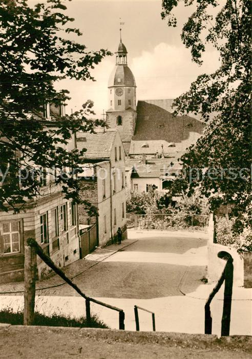 Schmoelln Thueringen Partie an der Pforte Blick zur Kirche