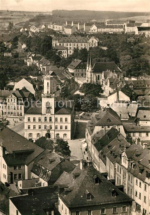 Schneeberg Erzgebirge Blick ueber die Stadt mit Rathaus
