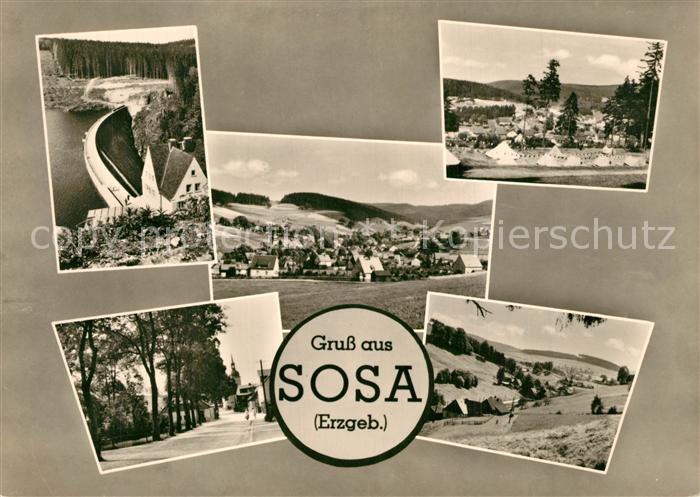 Sosa Erzgebirge Gesamtansicht Landschaftspanorama Talsperre des Friedens