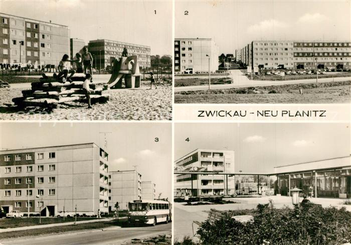 Neu Planitz Zwickau Kinderspielplatz Teilansicht Leninstrasse Versorgungszentrum