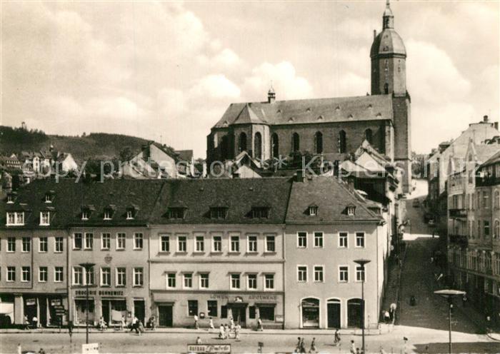 Annaberg-Buchholz Erzgebirge Markt mit Annenkirche und Poehlberg