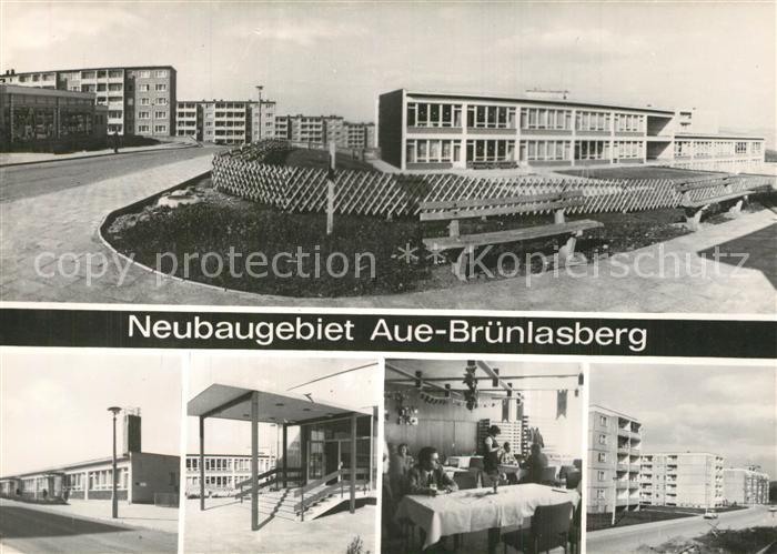 Aue Erzgebirge Neubaugebiet Bruenlasberg Plattenbauten