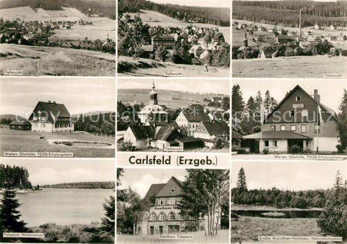 Carlsfeld Erzgebirge Teilansichten Glashuette FDGB Erholungsheim Talsperre Weite