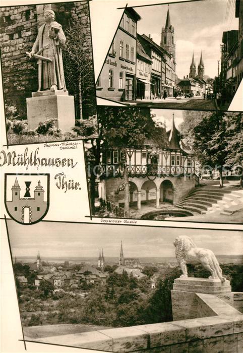 Muehlhausen Thueringen Thomas Muentzer Denkmal Statue Innenstadt Kirche Popperod