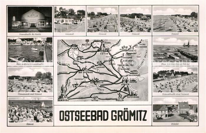 Groemitz Ostseebad Strandhalle Kursaal Strandpartien Promenade Markt