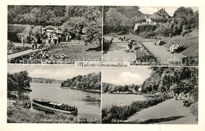 Malente-Gremsmuehlen Anlegebruecke Anlagen am Dieksee Ankunft 5 Seen Fahrt Dieks