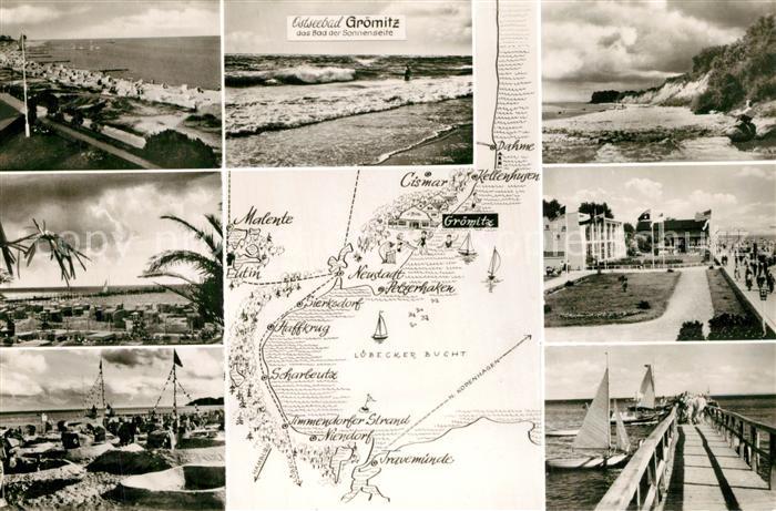 Groemitz Ostseebad Strandpartien Hohes Ufer Promenade Seebruecke