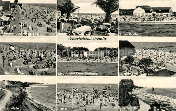 Groemitz Ostseebad Promenade Strandpartien Terrasse Strandhalle Kurmittelhaus St