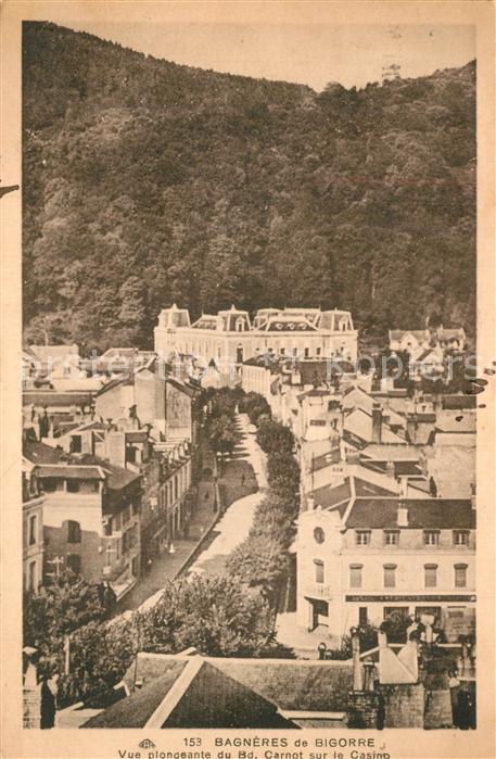 Bagneres-de-Bigorre Vue plongeante du Bd Carnot sur le Casino
