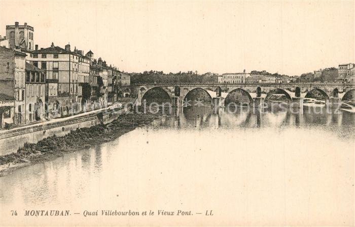 Montauban Tarn-et-Garonne Quai Villebourbon et le Vieux Pont