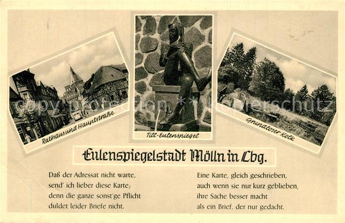 Moelln Lauenburg Rathaus Hauptstrasse Till Eulenspiegel Brunnen Grundloser Kolk