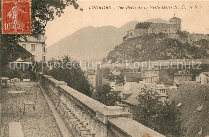 Lourdes Hautes Pyrenees Vue Prise de la Ville Hotel ND de Sion
