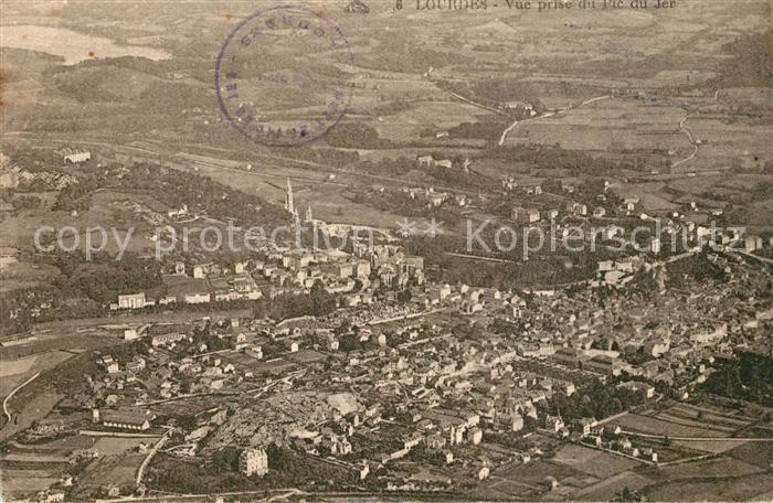 Lourdes Hautes Pyrenees Vue prise du Pic du Jer