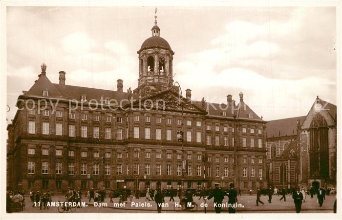 Amsterdam Niederlande Dam met Paleis van HM de Koningin
