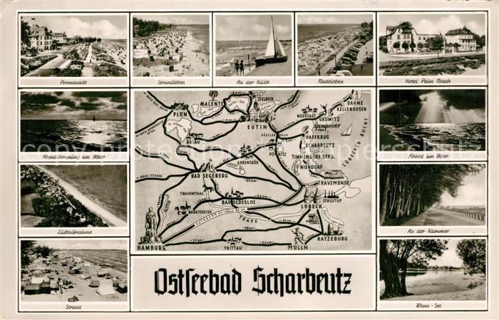 Scharbeutz Ostseebad Promenade Strand Hotel Palm Beach Fliegeraufnahme An der Ka