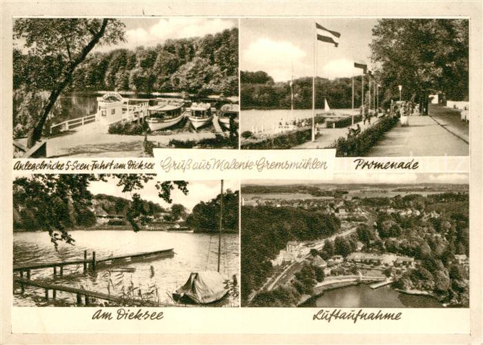 Malente-Gremsmuehlen Anlegebruecke 5-Seen-Fahrt Dieksee Promenade Fliegeraufnahm