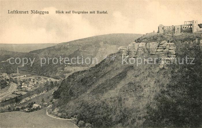 Nideggen Eifel Burgruine mit Rurtal