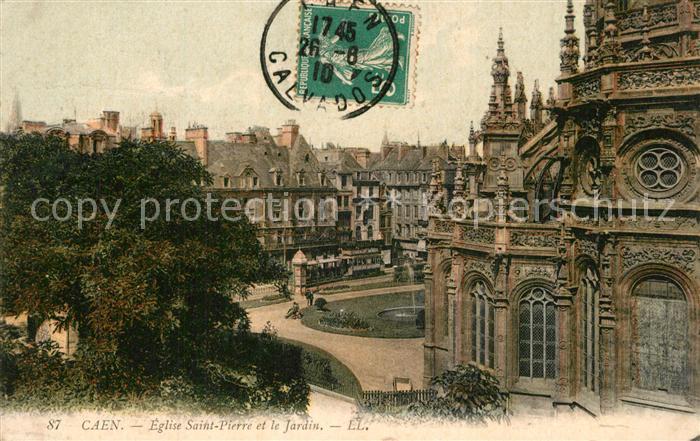 Caen Eglise Saint Pierre et Jardin