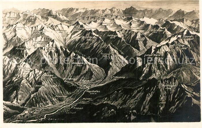 Zillertal Tirol Panoramakarte