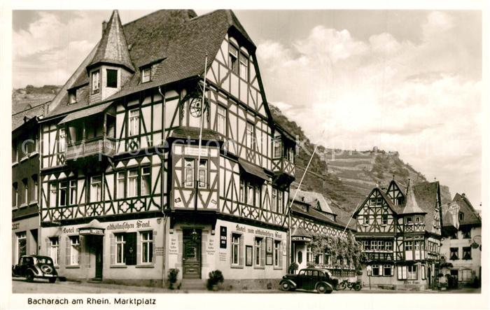 Bacharach Rhein Marktplatz Fachwerk