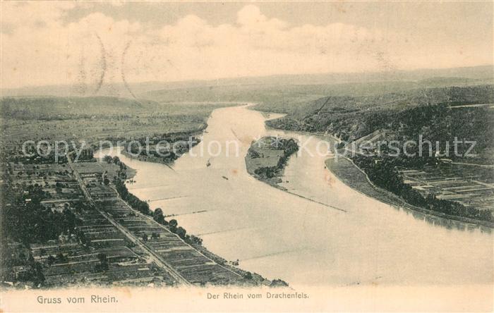 Drachenfels Fliegeraufnahme Rheinpartie
