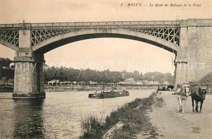 Melun Seine et Marne Quai de Halage et le Pont
