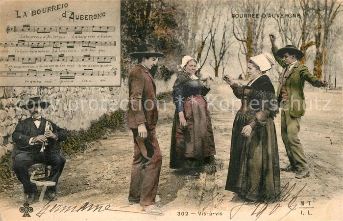 Auvergne Region La Bourrée de la région vis a vis Tradition Folklore