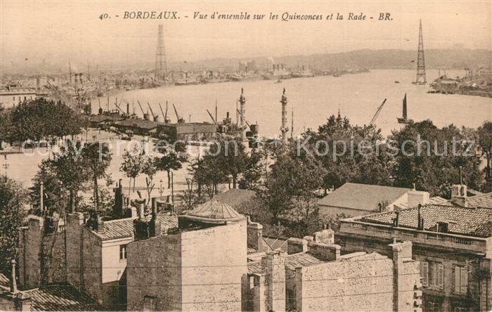 Bordeaux Vue d ensemble sur les Quinconces et la Rade