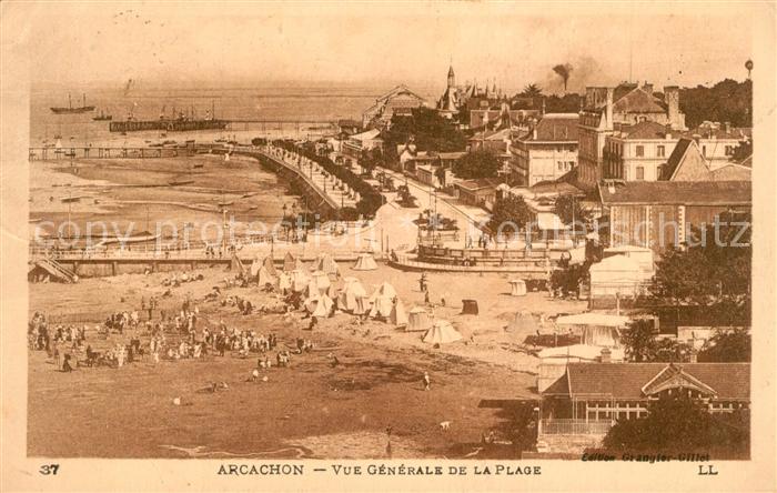 Arcachon Gironde Vue Generale de la plage