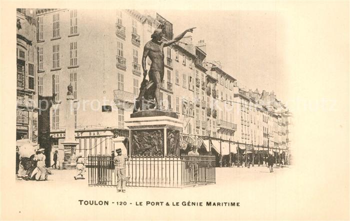 Toulon Var Le port et le Génie Maritime Statue